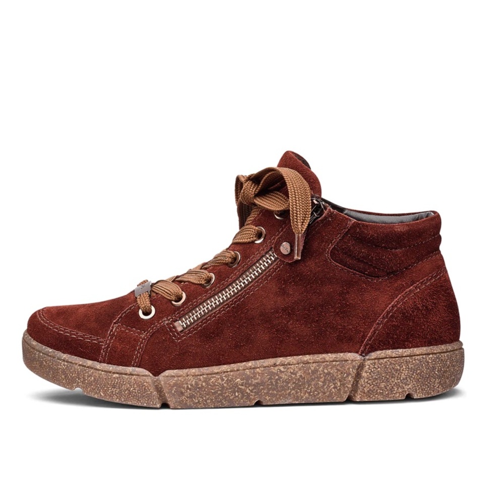 Ara maroon suede high top sneakers.